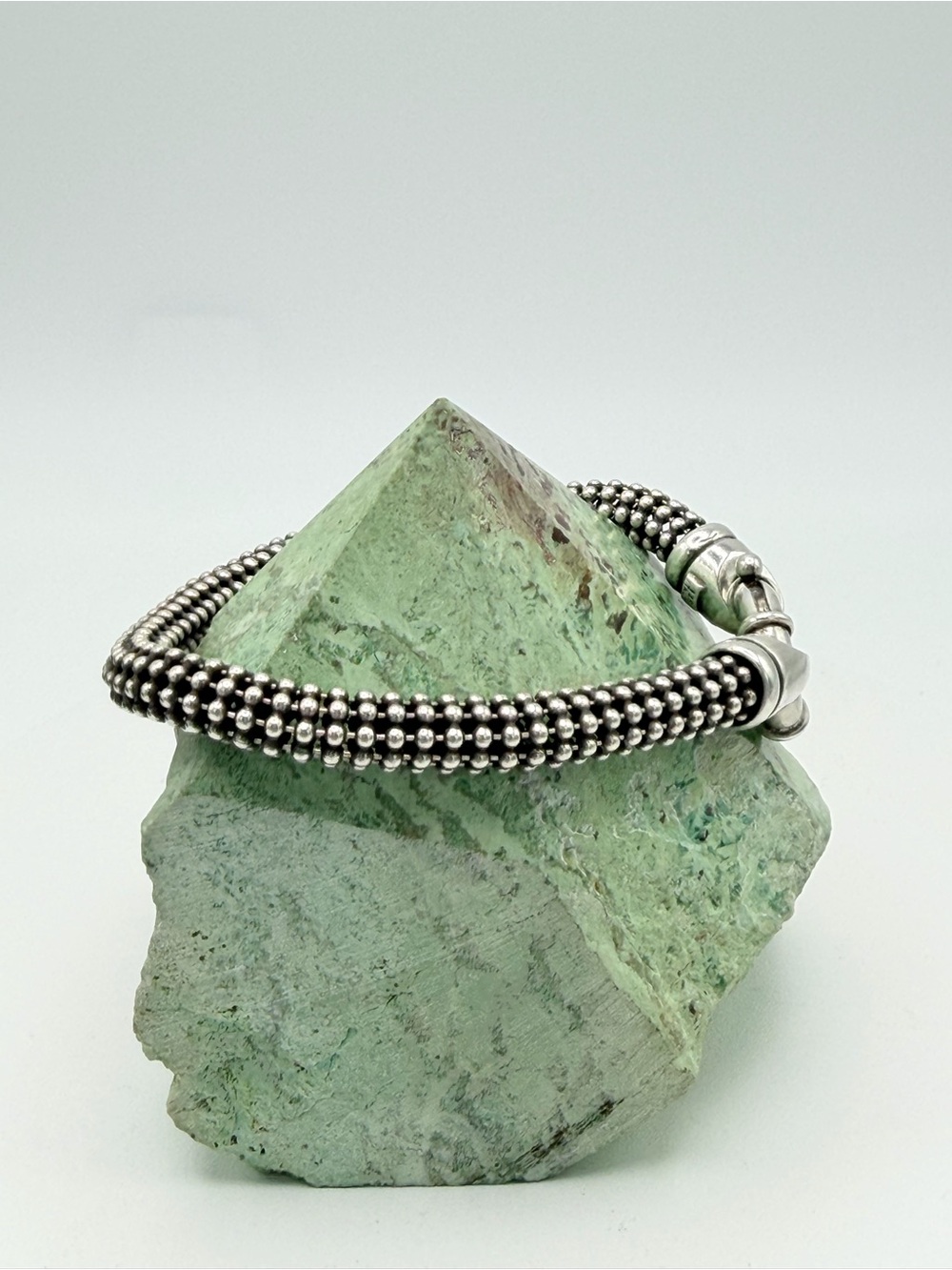 Silpada Vintage Rare HTF Sterling Silver Popcorn Bracelet w/Large Spring Clasp